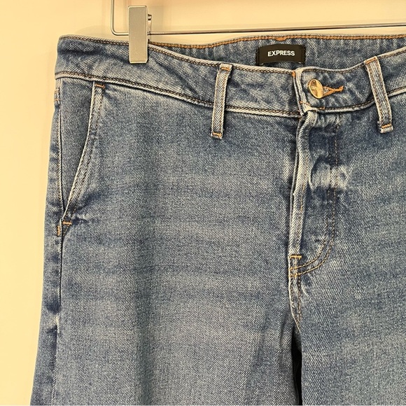 Express 8S low Rise Washed Baggy Straight 0784 Cargo Relax Straight Jeans short - Picture 6 of 13